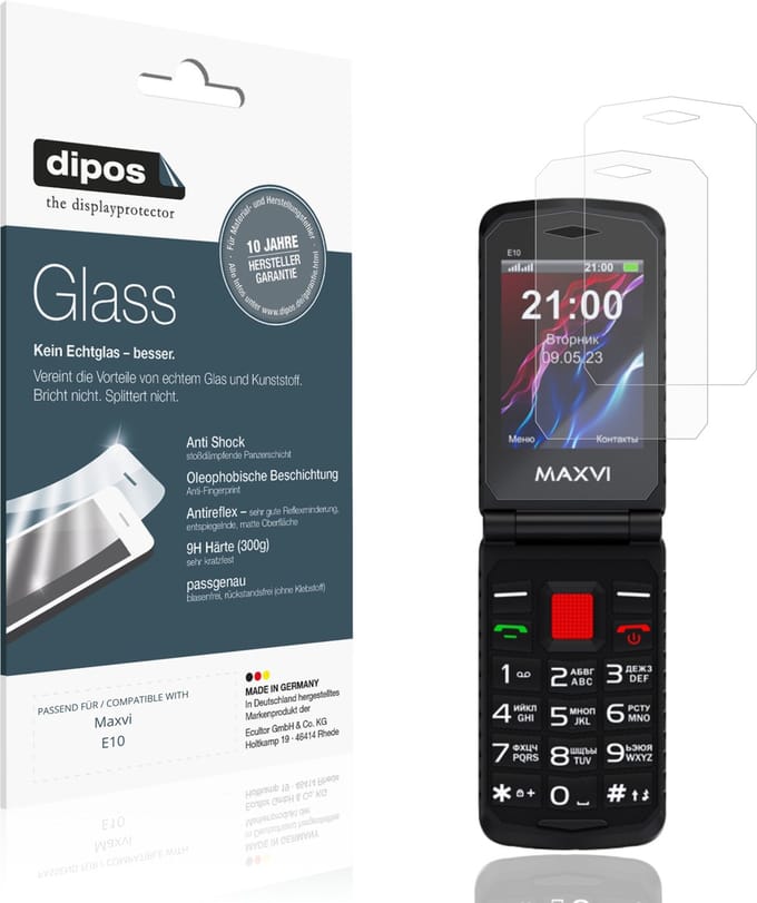 dipos – 2x Matte Pantserfolie geschikt voor Maxvi E10 | 9H Screenprotector