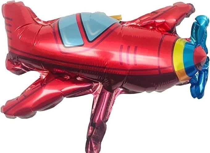 Folie ballon Vliegtuig rood, airplane