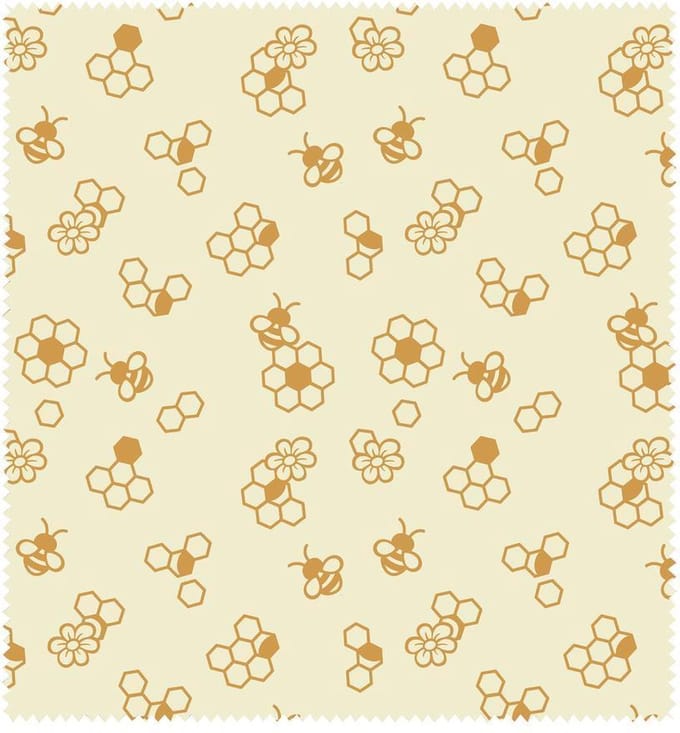 Bee's Wax - Bijenwasdoek - Honingraat - 25x28cm. Geel