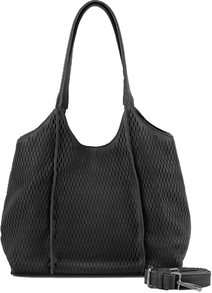 FREDsBRUDER Leren schoudertas Soft Cut Hobo Bag Black zwart