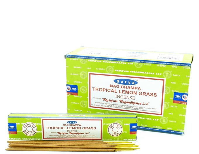 Satya Wierookstokjes - Tropisch Citroengras - Grote doos van 12 x 15 gram