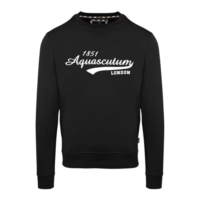 Aquascutum Heren Crew Neck Regular Sweatshirt (Zwart)