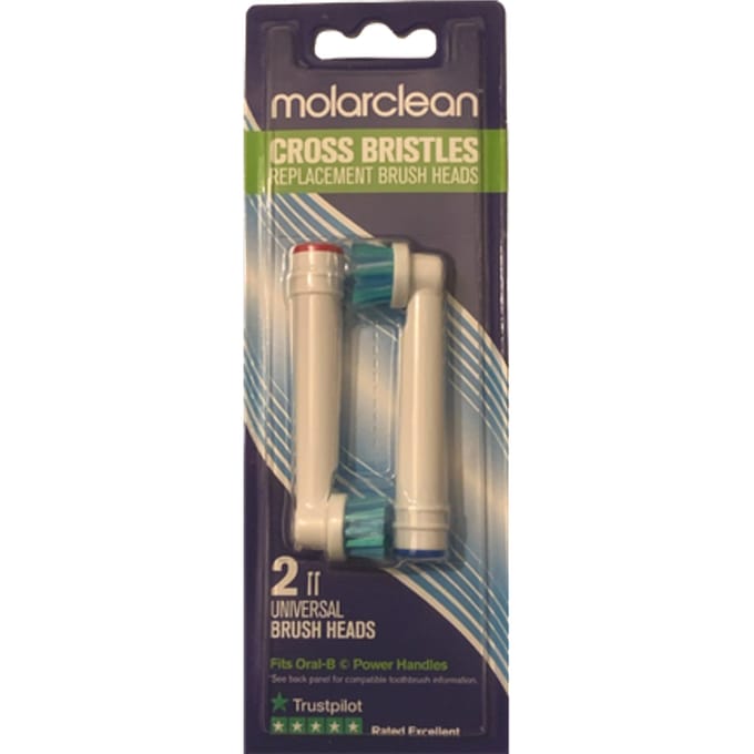 Molarclean Cross Bristles Vervangende Borstelkoppen - 2 stuks