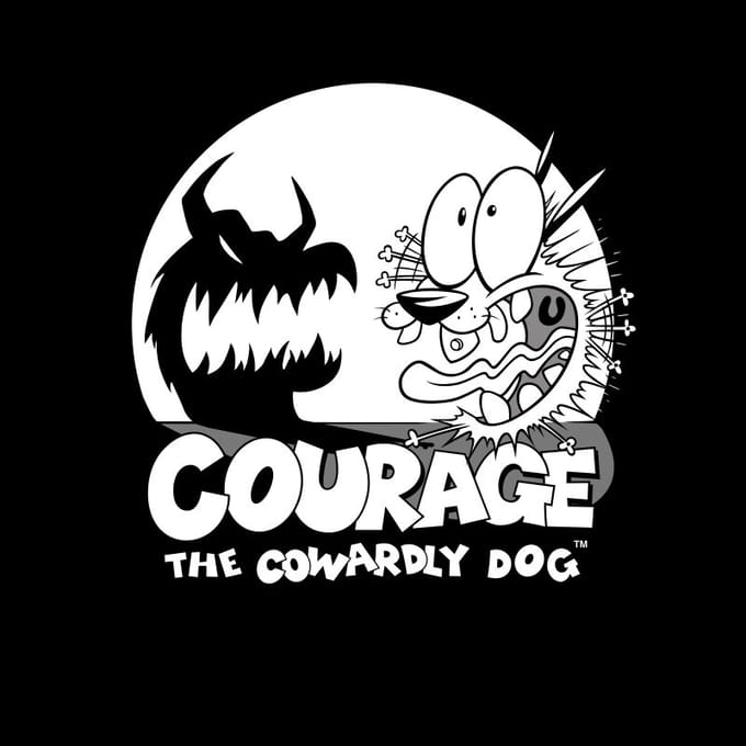 Courage The Cowardly Dog Spotlight Men's T-Shirt - Black - M
