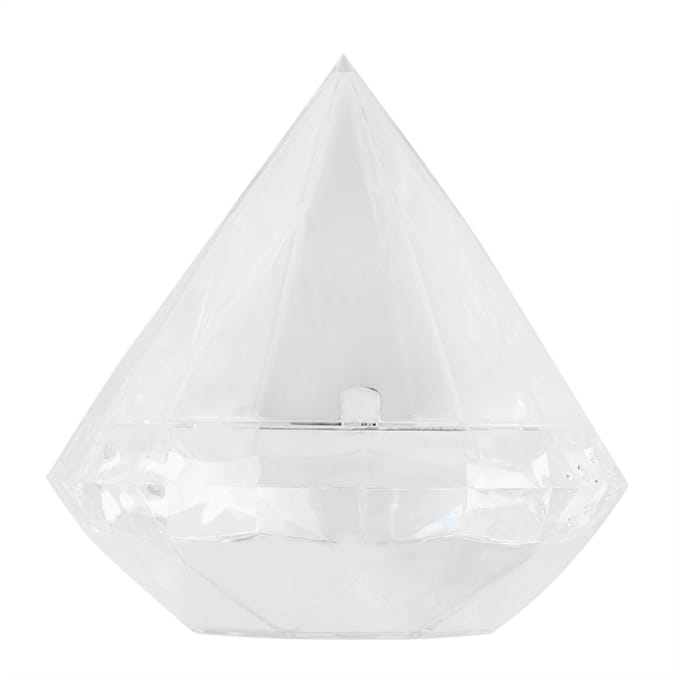 12 stuks Bruiloft Feest Thuis Diamantvorm Transparant Plastic Geluk Snoepdoosje white