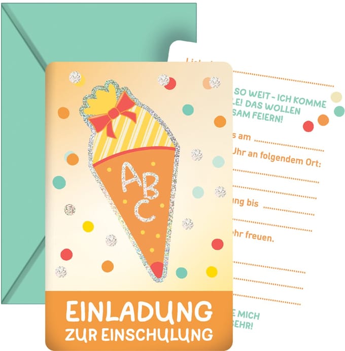 Glitterkaarten voor het begin van de schooltijd