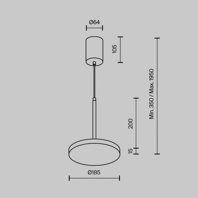 Maytoni LED hanglamp Plato, zwart, Ø 18,5cm, aluminium