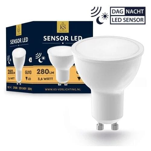 KS Verlichting - Led lamp - Gu10- lichtbron - lichtsensor - schemerschakelaar - sensor - 2700K