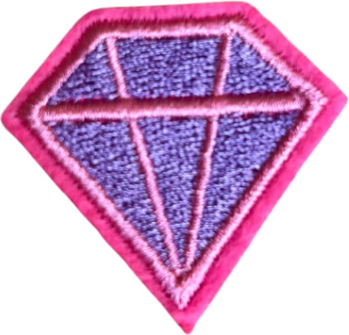 Diamant strijk embleem - patch - patches - stof & strijk applicatie
