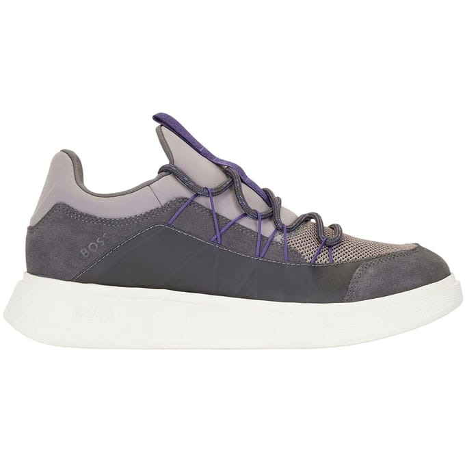 Boss Leren hardloopschoenen voor heren (Grijs)