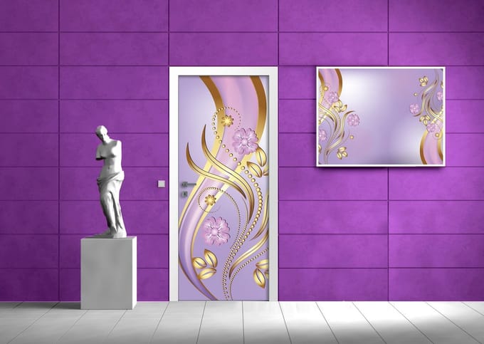 Flowers Abstract Pink Photo Wallcovering