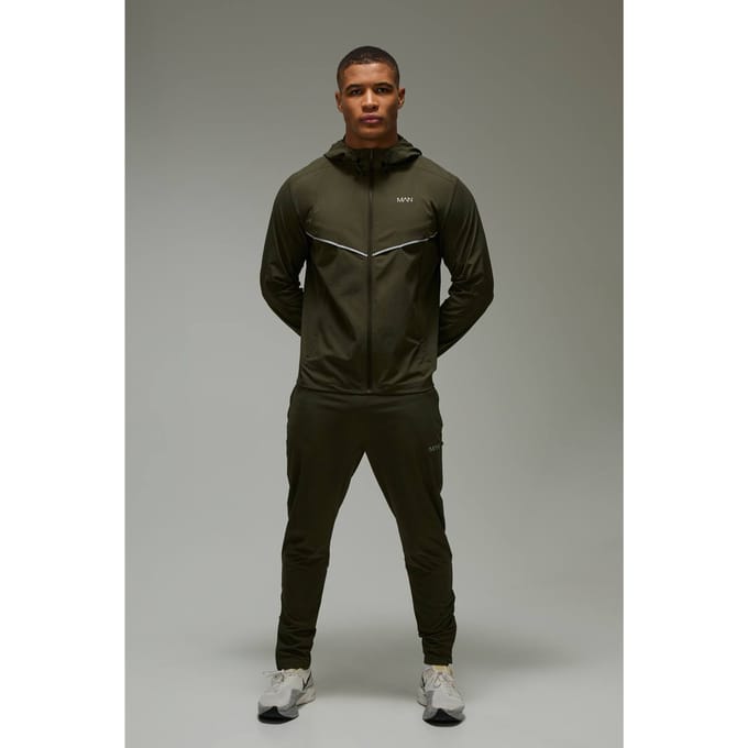 Heren Actief Hardloop Ripstop Ventilatie Trainingspak | Khaki | Size XS