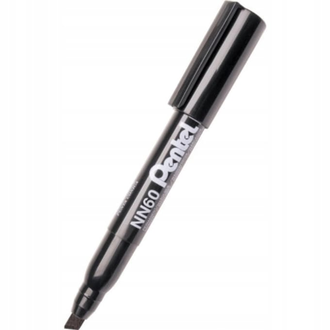 Pentel NN60 permanente marker zwart stompe punt 3,9-5,8 mm