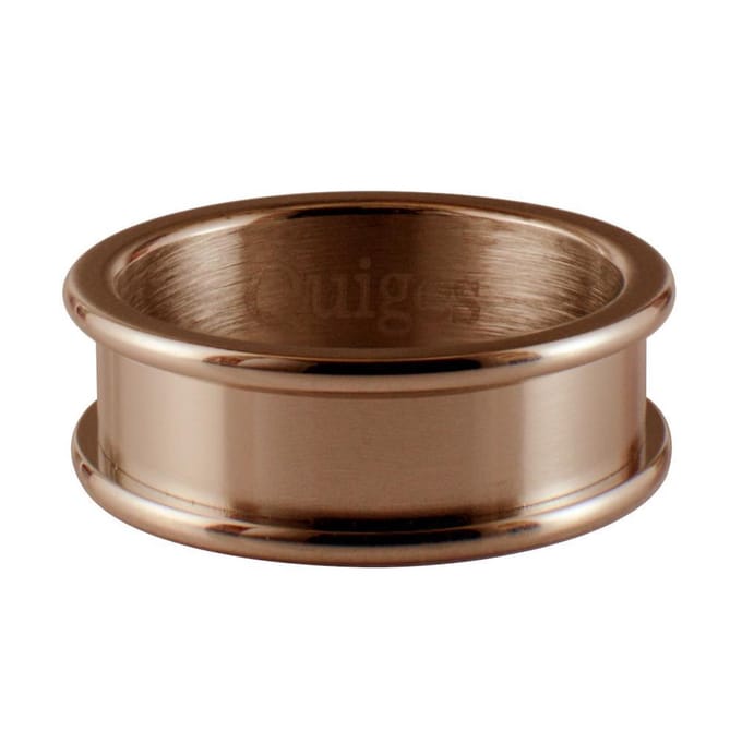 Quiges Stapelring Ring - Basisring  - Dames - RVS roségoudkleurig - Maat 20 - Hoogte 6mm