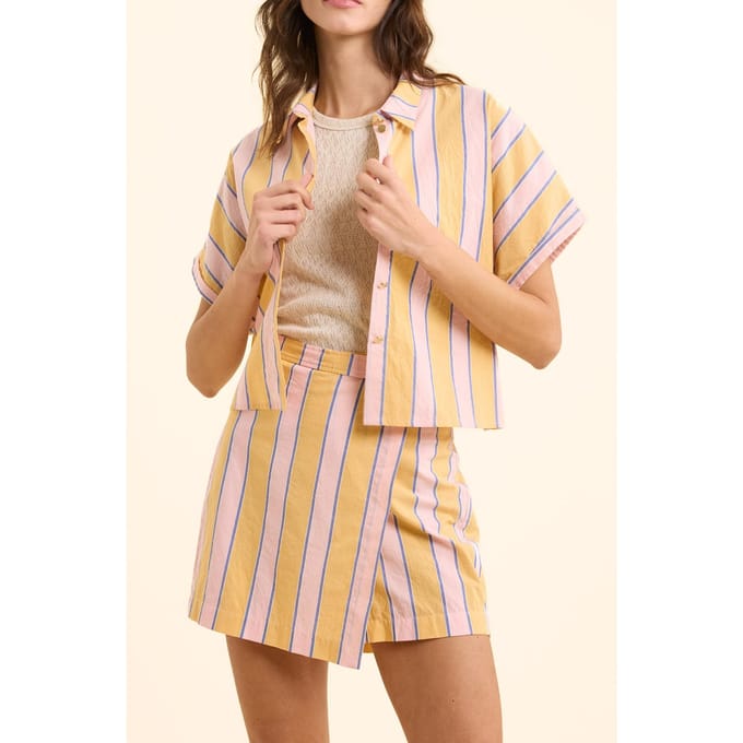 ICode Yellow Striped Skort Yellow Taglia: 36 | Minigonne Outlet | Donna | Giallo