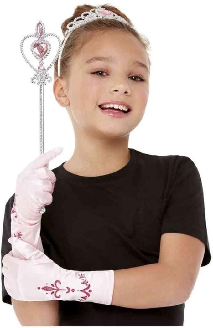 Smiffys - Pink Princess Kostuum Accessoire Set Kids - Wit/Roze