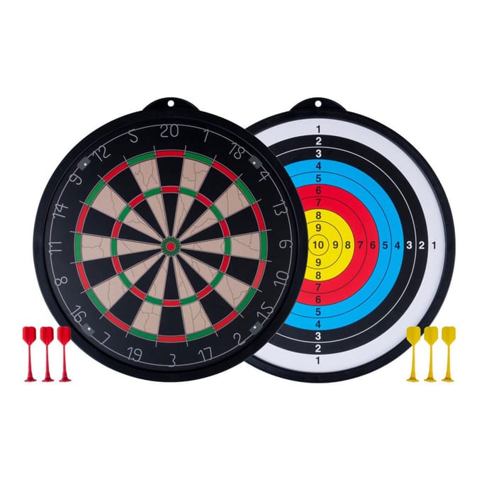 Dubbelzijdig magnetisch dartboard incl 6 pijlen