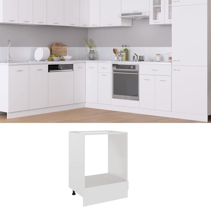 vidaXL - Ovenkast - Lyon - 60x46x81,5 - cm - bewerkt - hout - wit