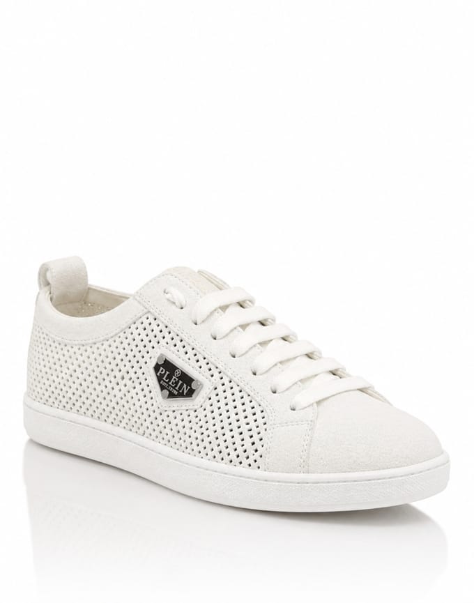 Perforated Suede Low-Top Sneakers