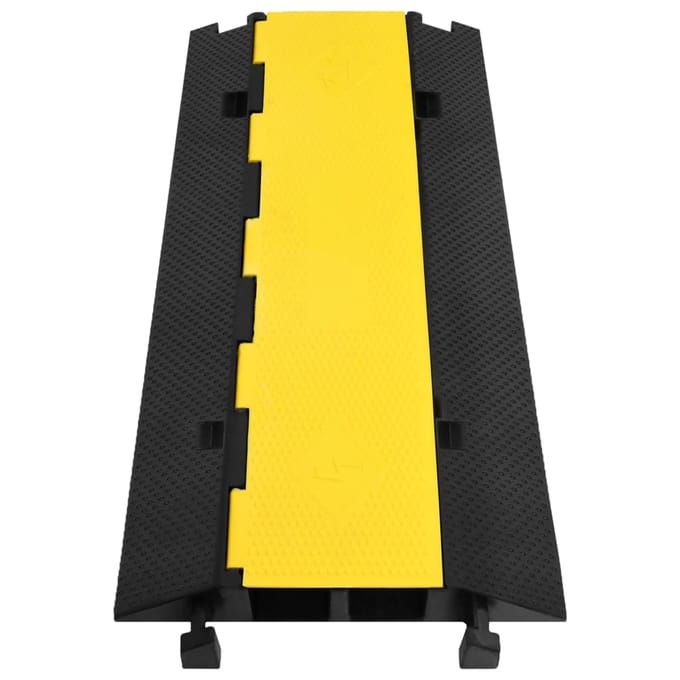 vidaXL - Kabelbeschermer - drempel - met - 2 - tunnels - 100 - cm - rubber