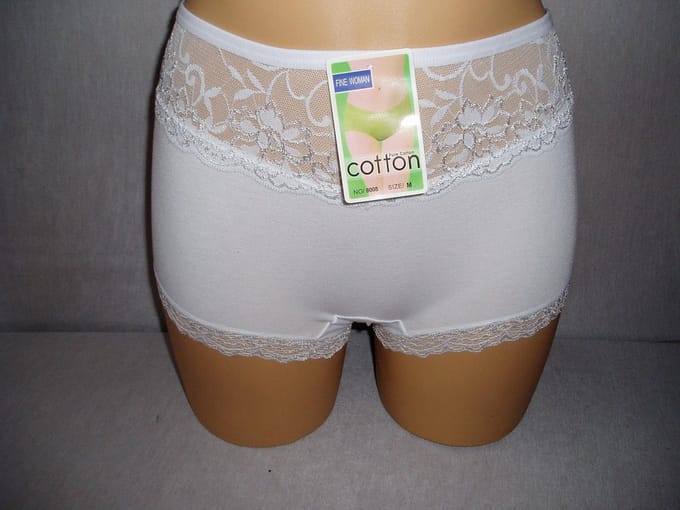 Dames boxershorts 3 pack Fine woman katoen effen wit XXL