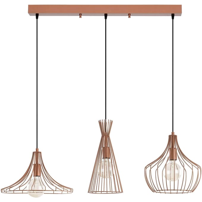 Hanglamp 3-lichts Koperkleurig Metaal Evermere