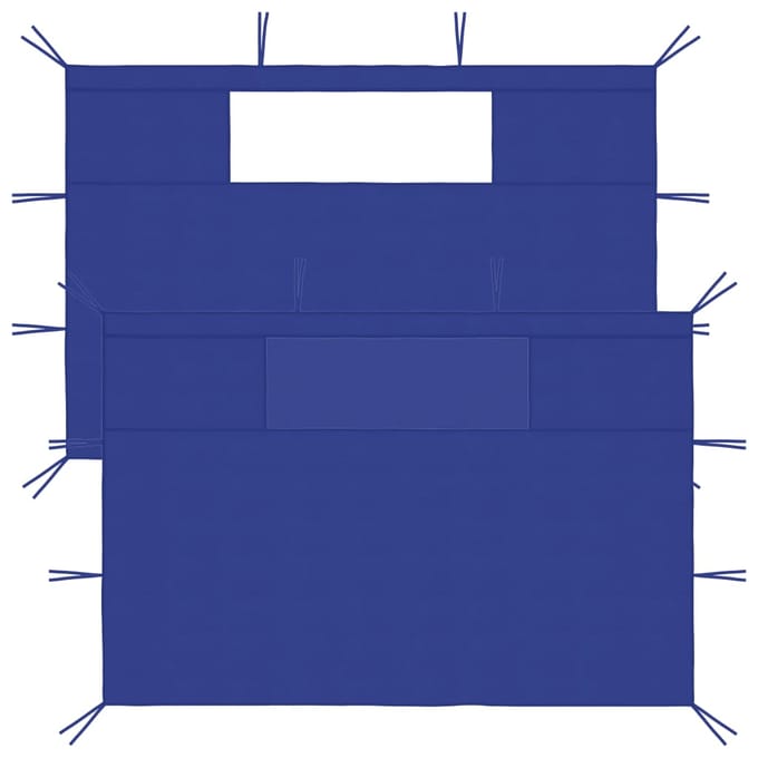 vidaXL - Prieelzijwanden - met - ramen - 2 - st - blauw