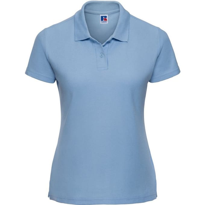 Russell Dames/Dames Klassiek Effen Poloshirt van Polycotton (Hemelsblauw)