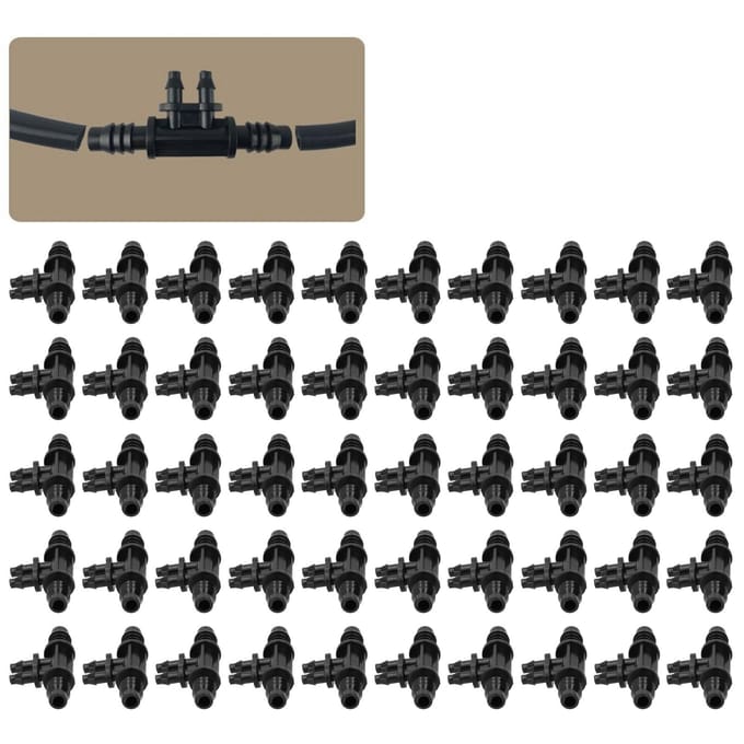 50 STUKS 4?Weg Connector 8/11 naar 4/7mm Druppelslang Connector Fitting Tuinier Accessoire black