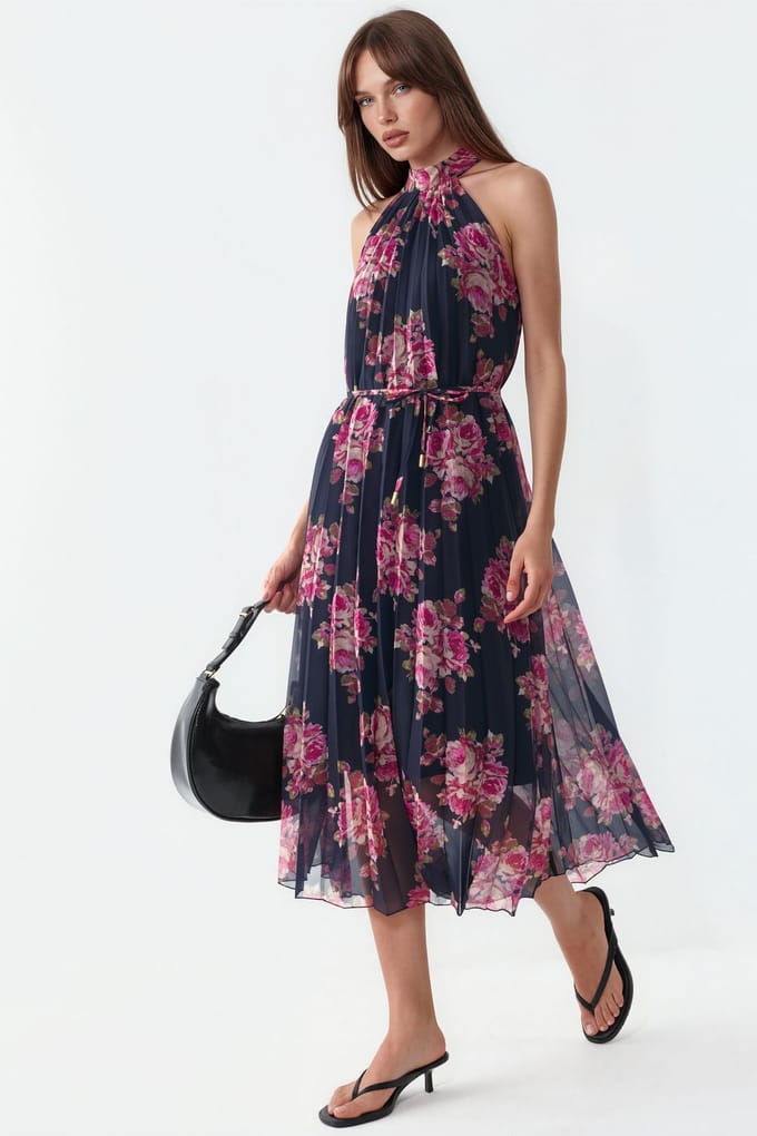 Floral Maxi-jurk met Strikdetail