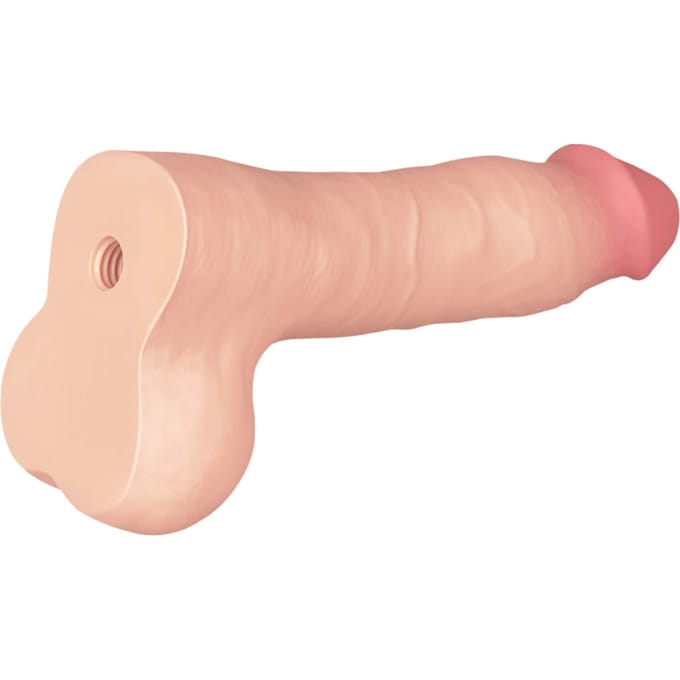 LoveToy - Dildo- Glijdende Huid Dildo - Lengte 20 cm - Diameter 3.9 cm - Beige