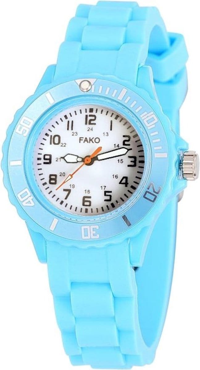Fako® - Kinderhorloge - Siliconen - Classic - Lichtblauw