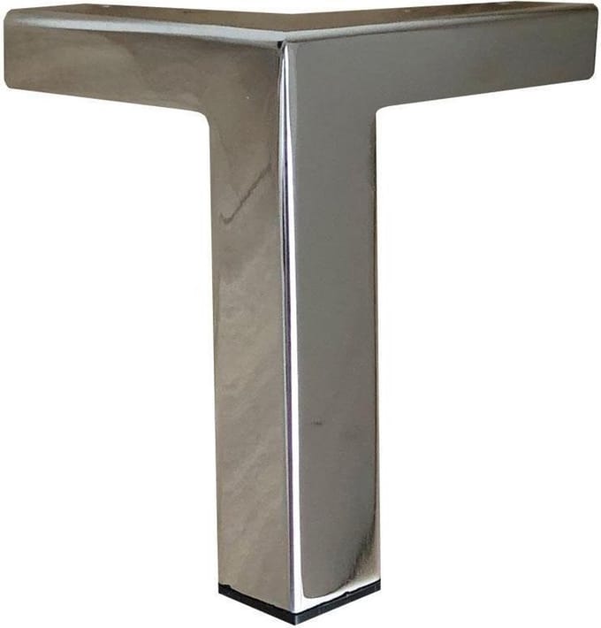 Chromen Hoekprofiel Poot - 10 cm - Bankonderdeel