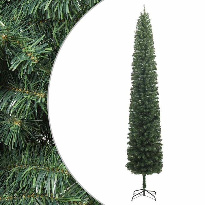vidaXL - Kunstkerstboom - smal - met - standaard - 270 - cm - PVC