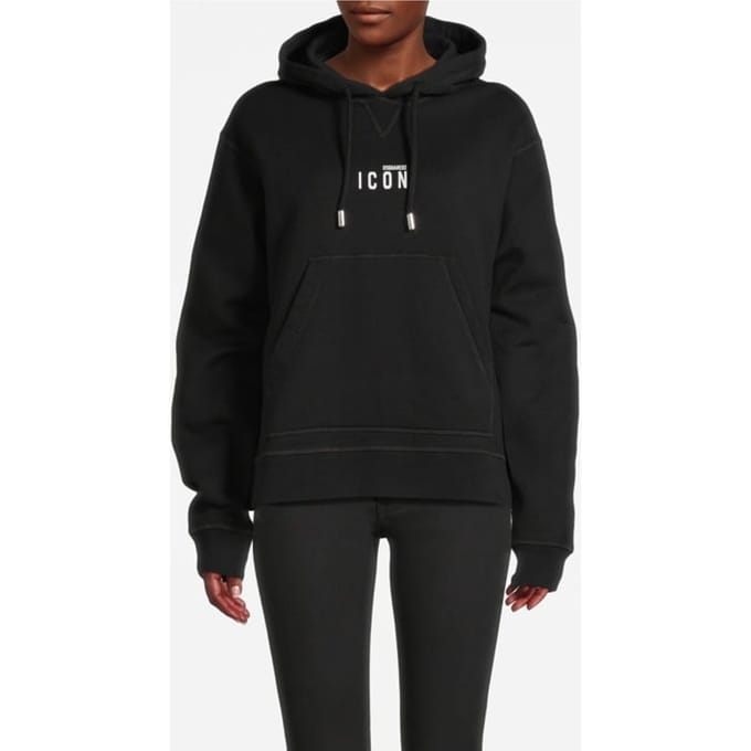 Dsquared2 Hoodie Icon Black Größe: M | Kaputzenpullis Outlet | Damen | Schwarz