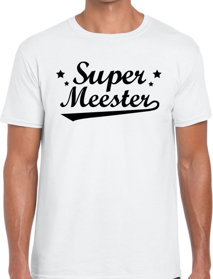 Super meester cadeau t-shirt heren - Einde schooljaar/ meesterdag cadeau S