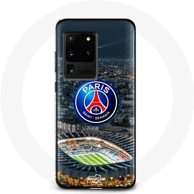 Samsung Galaxy S20 Ultra hoesje psg logo stadionnacht Eiffeltoren