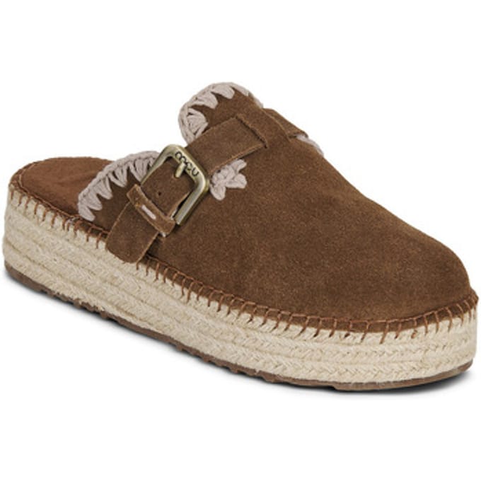 Mou Jute Clog Plain Sue Instappers - Dames - Bruin - Maat 39