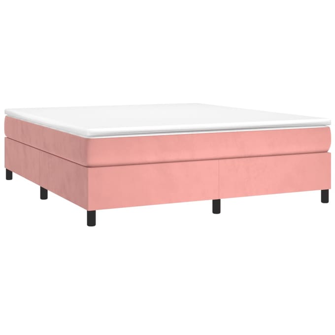 vidaXL - Boxspring - bed - fluweel - roze - 160x200 - cm