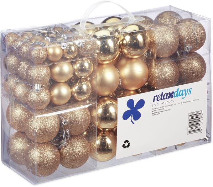Kerstballen - set van 100 - plastic - champagne