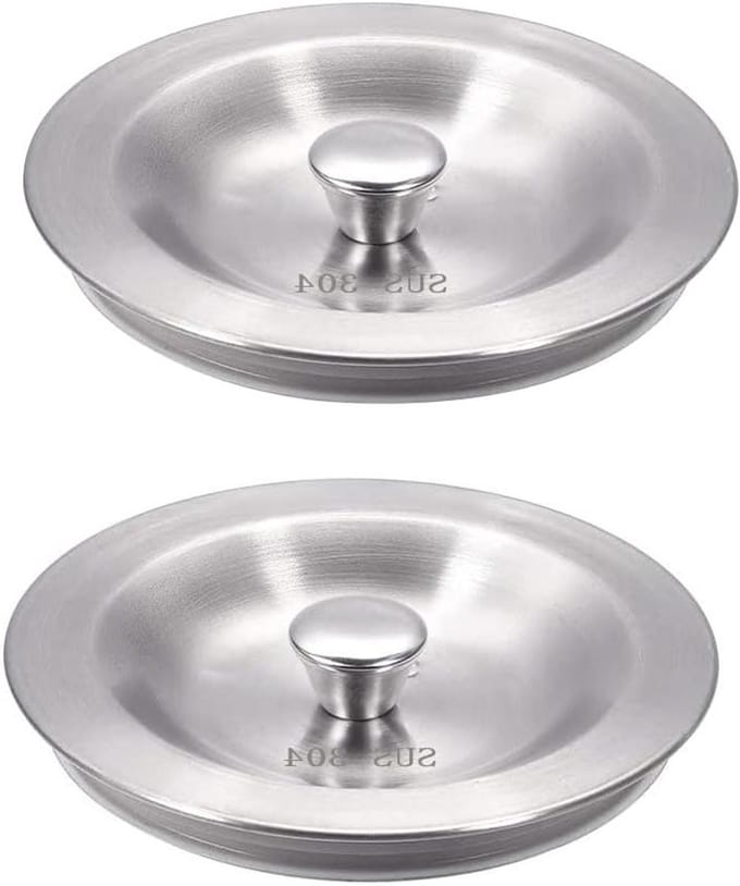 RVS Afvoerpluggen voor Keuken en Badkamer, 80 mm, Set van 2 voor Efficiënte Waterafvoer