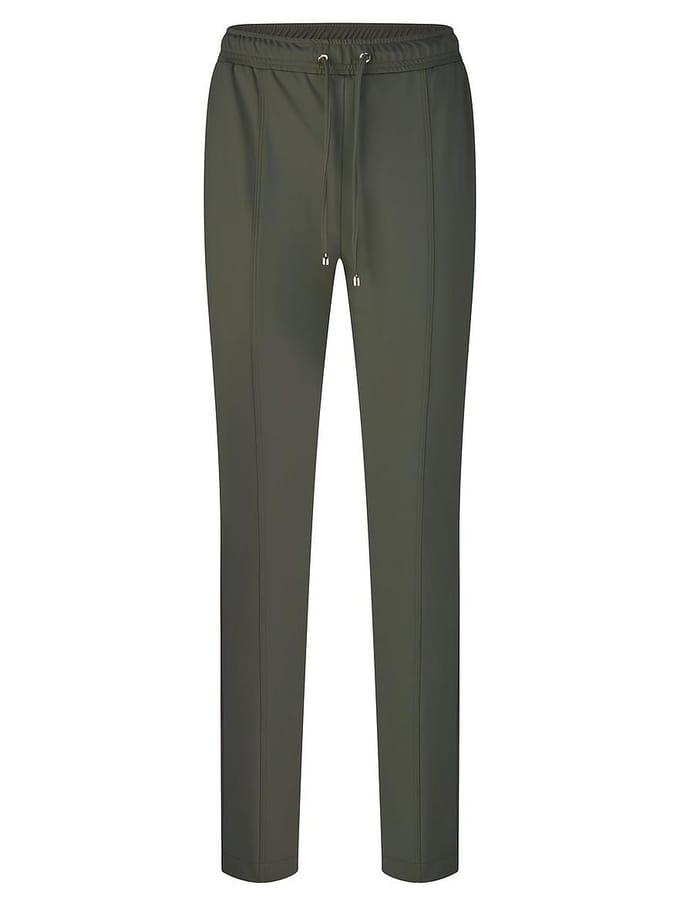 Enkellange slim fit jerseybroek Van BASLER groen