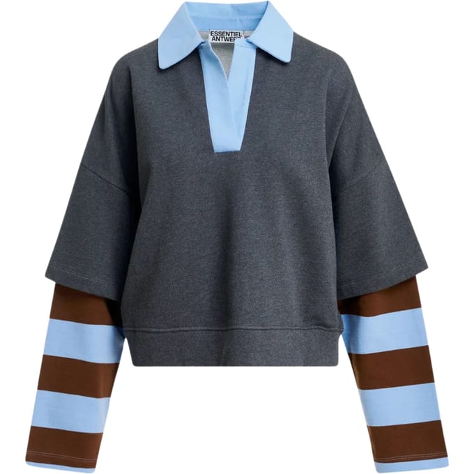 Essentiel Antwerp Polo Sweatshirt Polos Grijs Kantelou