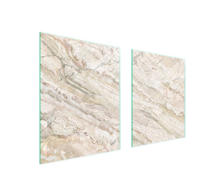 TMK ArtDeko - Snijplank en Beschermpaneel - Glas - Marmereffect - 85x52 cm