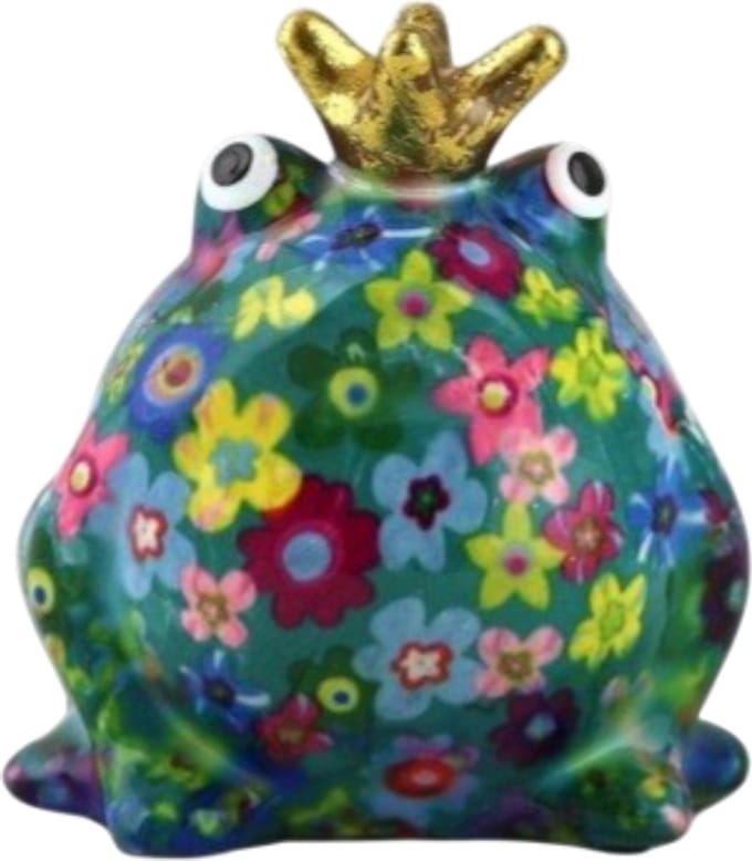 Pomme Pidou - Spaarpot - Kikker Freddy 003 - Small - 6 cm x 8 cm x 10 cm - (Keramiek)