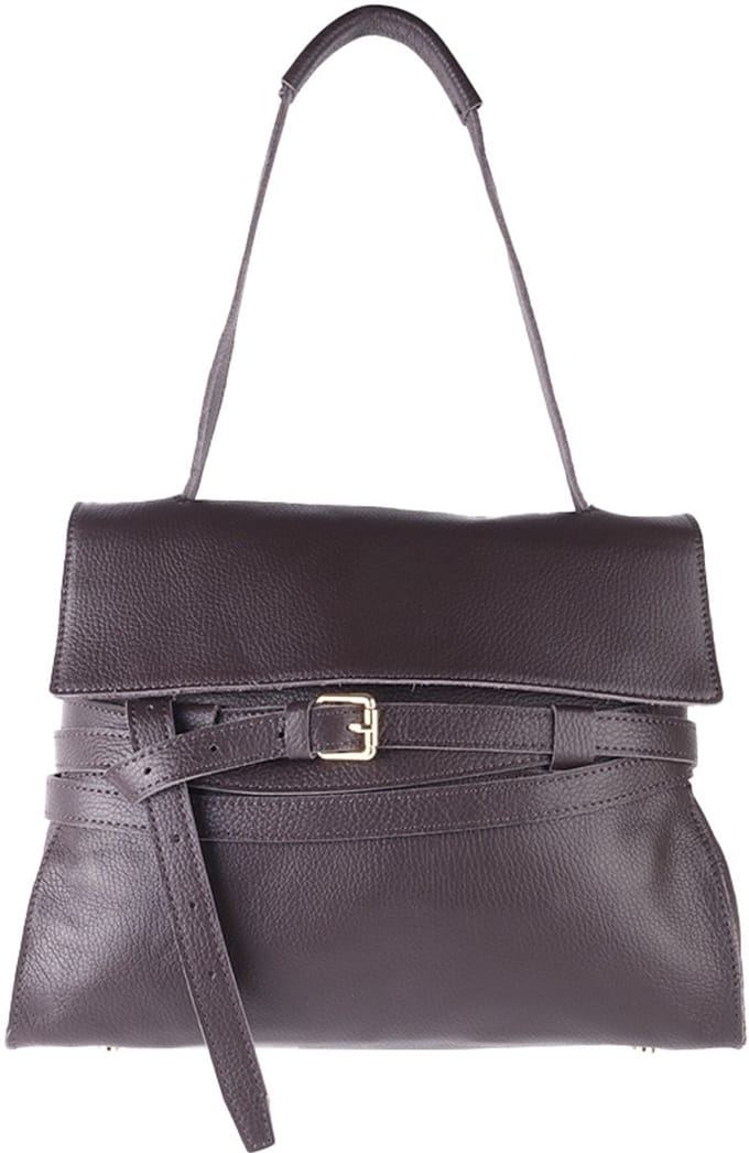 Giuliano lederen handtas Chiara - Made in Italy - Koffie