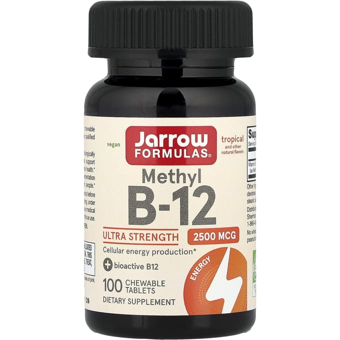 B12 - Methylcobalamine 2500mcg 100 zuigtabletten tropische smaak | Jarrow Formulas