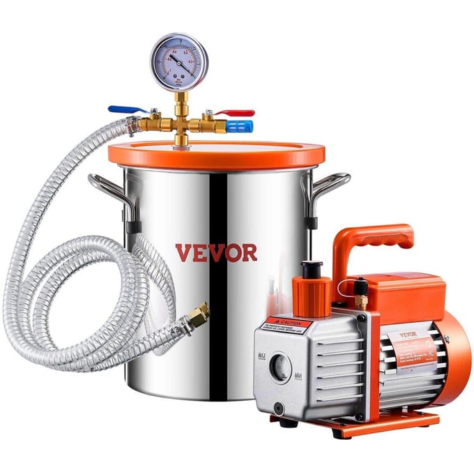 Kit de Chambre à Vide 1,5 Gallon Pompe à Étape Unique 3,5CFM Chambre de Dégazage
