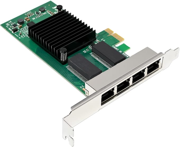 InLine® Quad Gigabit netwerkkaart, 4x RJ45 1 Gb/s, PCIe x1