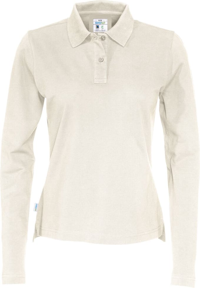 Cottover POLO PIQUE LONG SLEEVE LADY - GOTS GECERTIFICEERD 141017 - Ecru - M